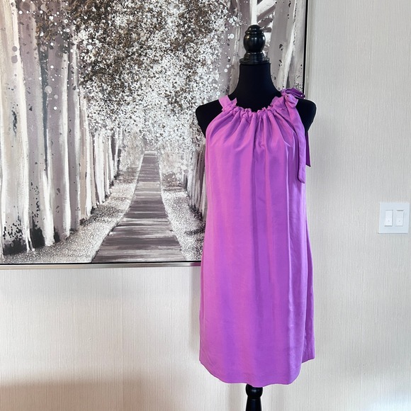 Banana Republic Dresses & Skirts - Banana‎ Republic Lavender 100% Silk Sleeveless BowDress NWT - Size 10